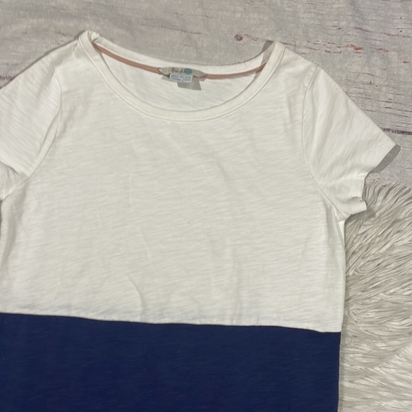 Boden Slub Colorblock Striped Crewneck T-Shirt Dress Long Fit - Picture 8 of 11